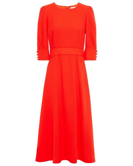 Goat Kane Gathered Wool-crepe Midi Dress