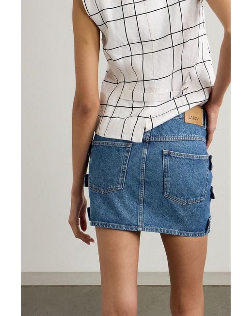 Isabel Marant Blue Stessy Denim Cargo Mini Skirt