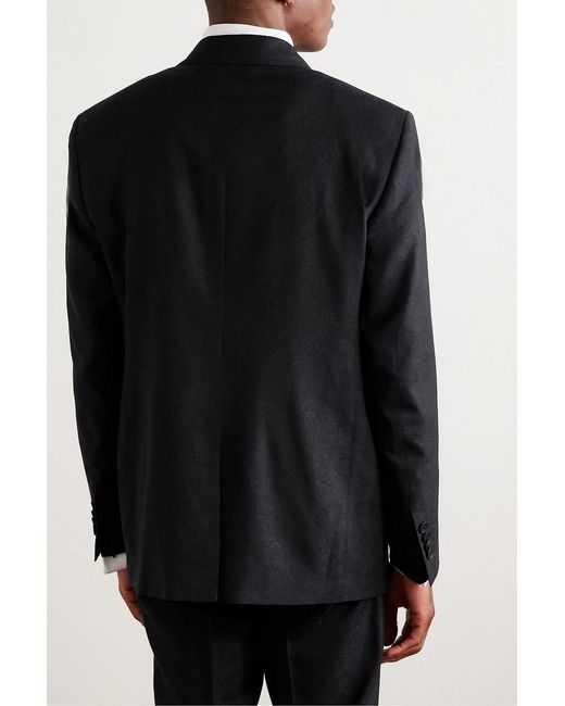 Etro Black Wool And Silk-Blend Jacquard Tuxedo for men