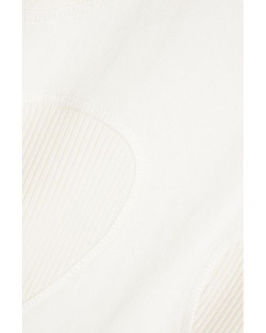 Dion Lee White Ribbed Cotton-jersey Mini Dress