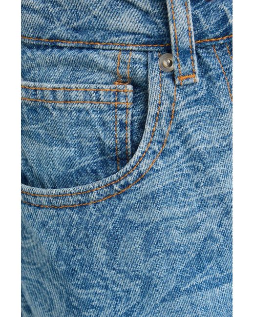 IRO Blue Printed High-Rise Straight-Leg Jeans