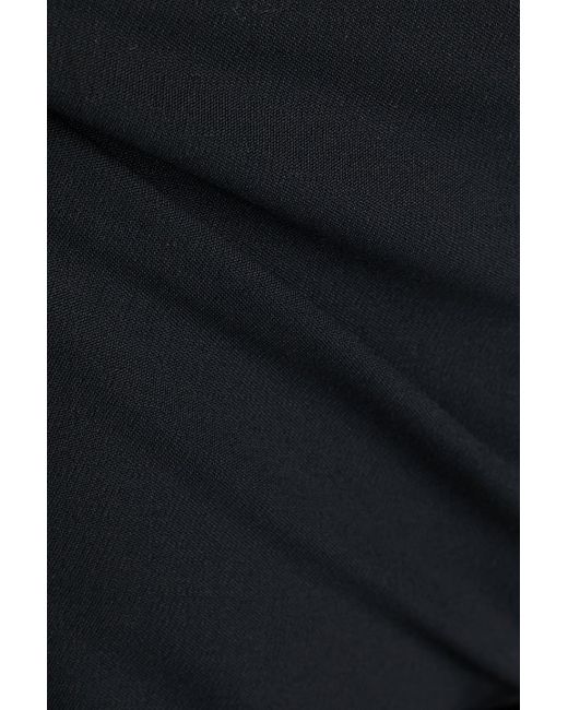 Emporio Armani Black Wool-blend Slim-leg Pants