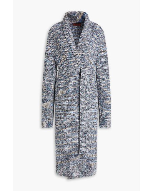 Missoni Gray Ribbed Marled Wool Cardigan