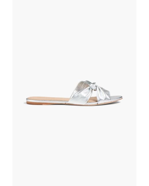 Veronica Beard White Seraphina Twisted Leather Sandals