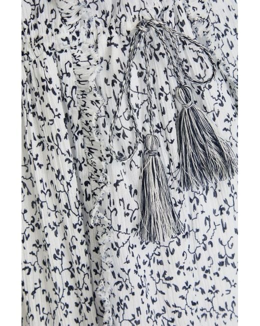 Ulla Johnson White Anja Ruffled Floral-print Cotton-crepon Midi Dress