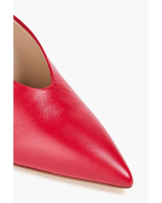 Stuart Weitzman Red Lulah Leather Mules