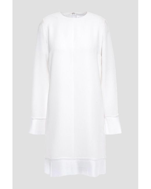 Victoria Beckham White Pleated Cady Mini Dress