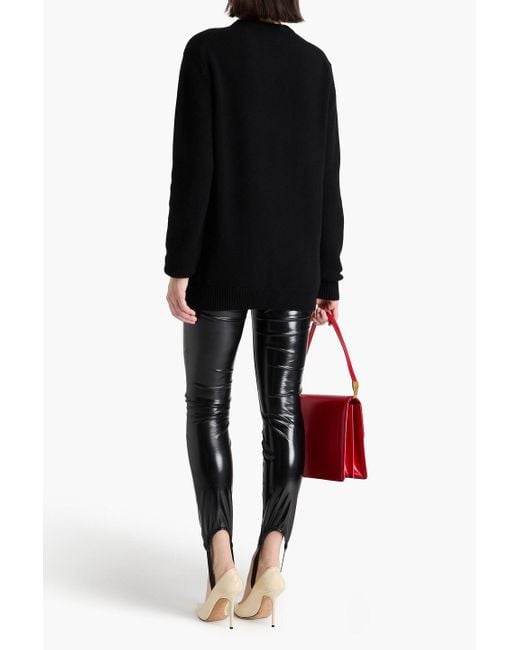 Dolce & Gabbana Black Kaschmirpullover mit stickereien und metallic-effekt
