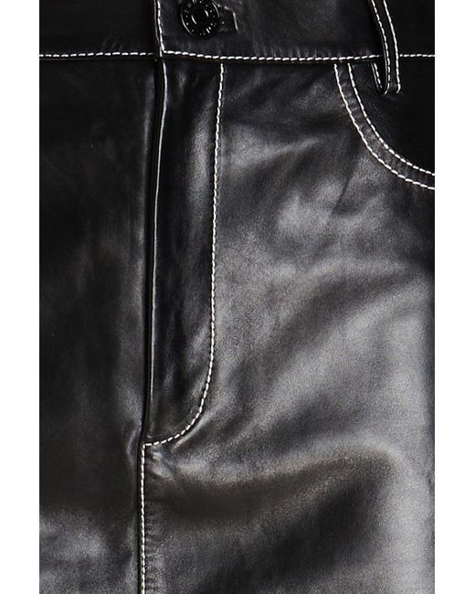 Sandro Black Jamie Leather Mini Skirt