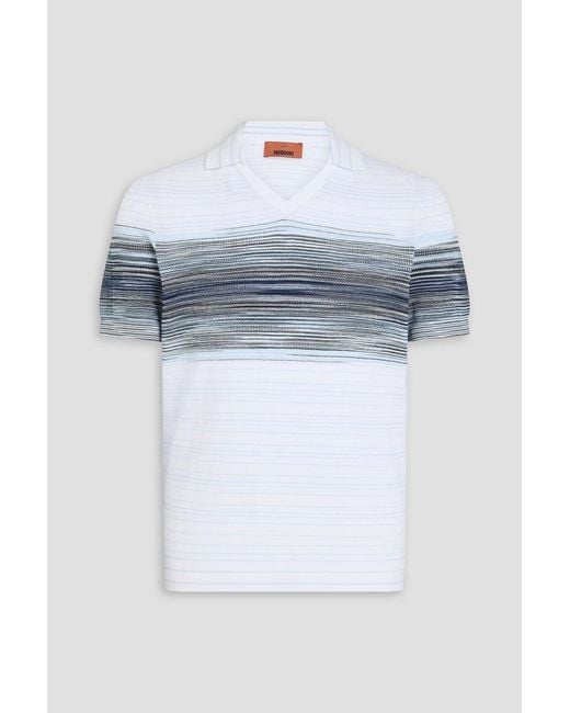 Missoni Blue Space-Dyed Cotton Polo Shirt for men