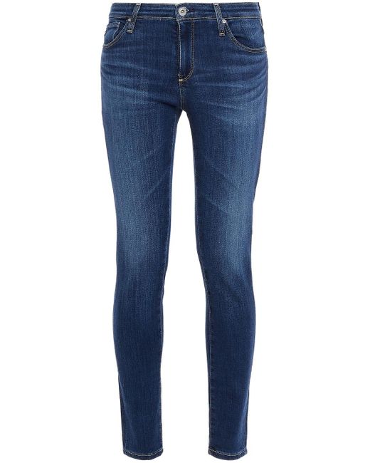 AG Jeans Blue legging Ankle Low-rise Skinny Jeans