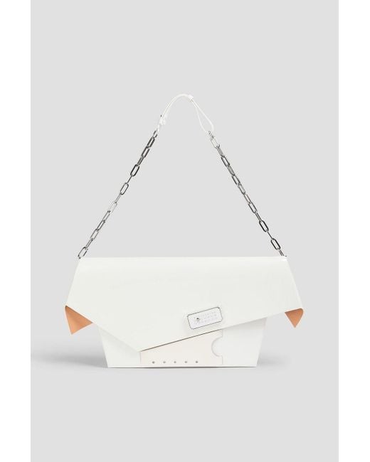 Maison Margiela White Snatched Glossed-Leather Clutch