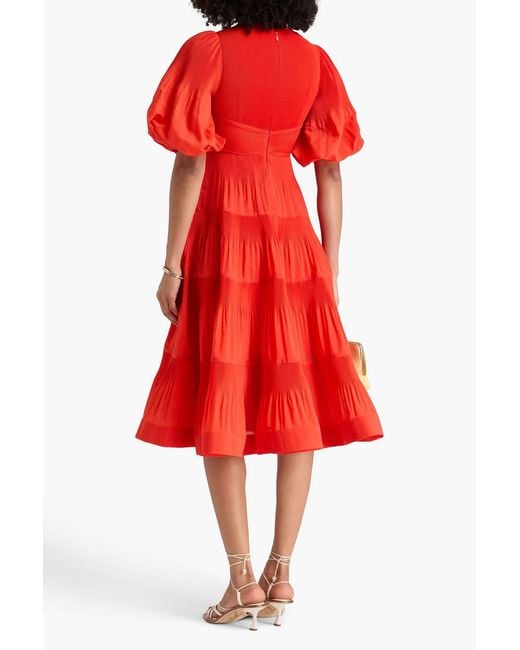 Zimmermann Tiered Plissé-Organza Midi Dress