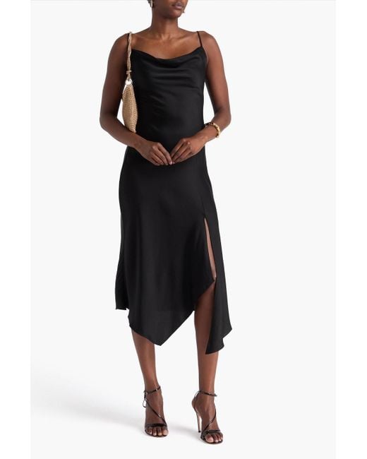 Jonathan Simkhai Black Nellie Satin-Crepe Midi Dress