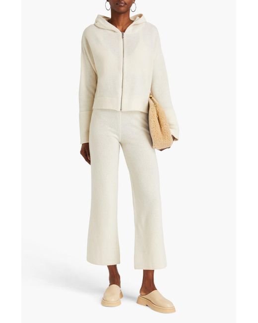 Envelope White Cashmere And Wool-blend Wide-leg Pants