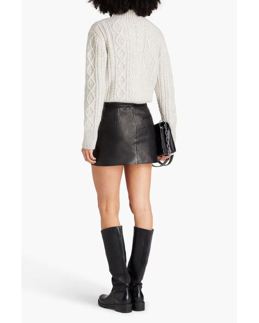 Rag & Bone Black Nora Leather Mini Skirt