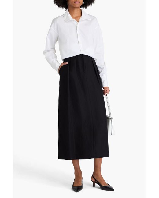 Fabiana Filippi Black Plissierter midirock aus twill