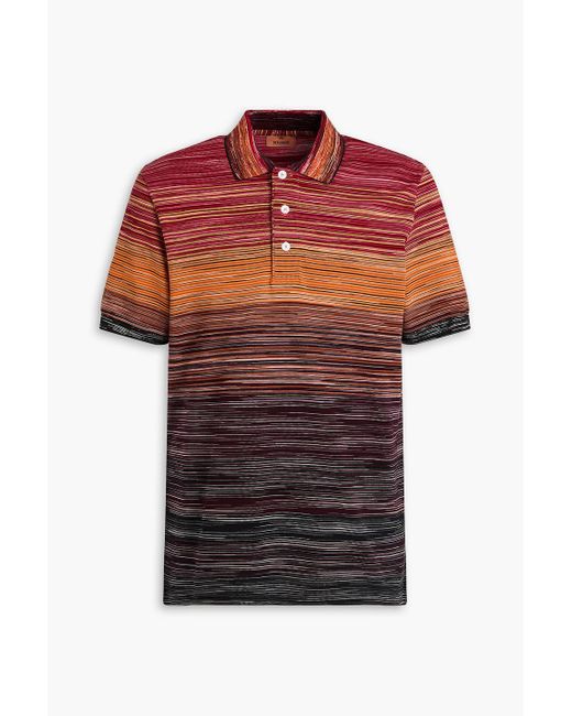 Missoni Red Space-dyed Cotton-piqué Polo Shirt for men