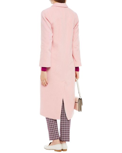 American Vintage Pink Brushed Wool-blend Felt Coat