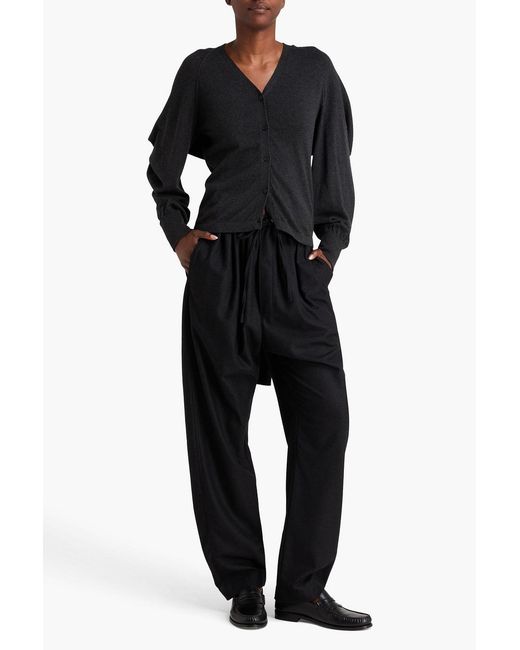 Palmer//Harding Black Knotted Cotton And Cashmere-blend Cardigan