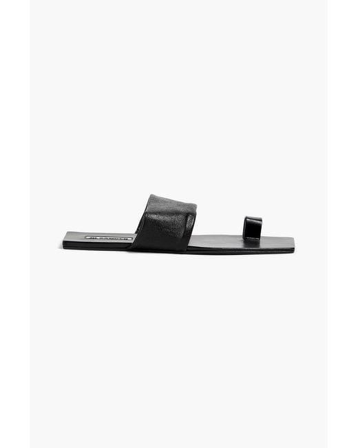 Jil Sander Black Leather Sandals