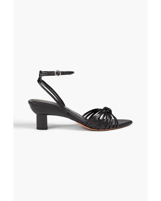 3.1 Phillip Lim Black Knotted Leather Sandals