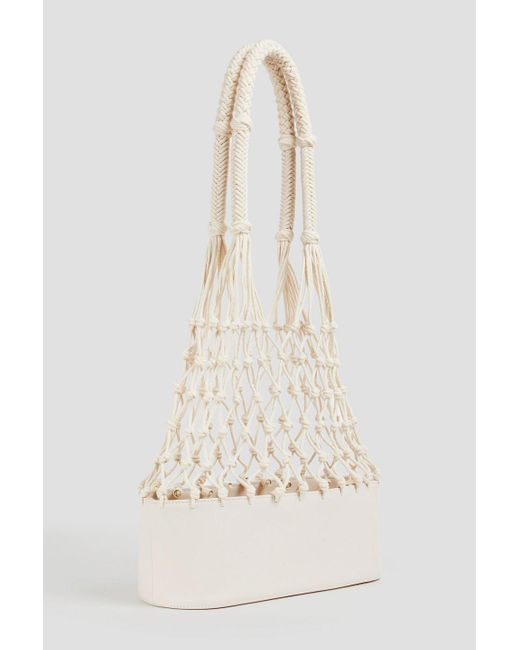 Zimmermann Natural Macramé And Leather Tote