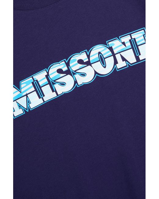 Missoni T-shirt aus baumwoll-jersey mit logoprint und applikationen in Blue für Herren