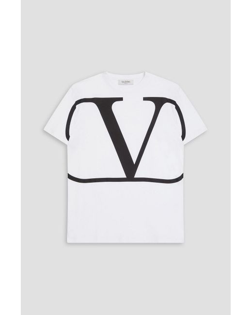 Valentino Garavani Blue Logo-print Cotton-jersey T-shirt