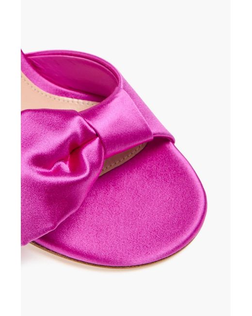 Gianvito Rossi Pink Rosie Bow-Detailed Satin Mules