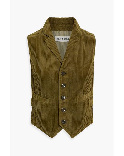 Alex Mill Green Cotton-corduroy Vest