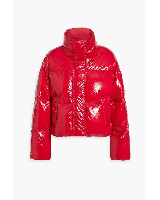 Stand Studio Red Tatum Quilted Coated Shell Down Jacket
