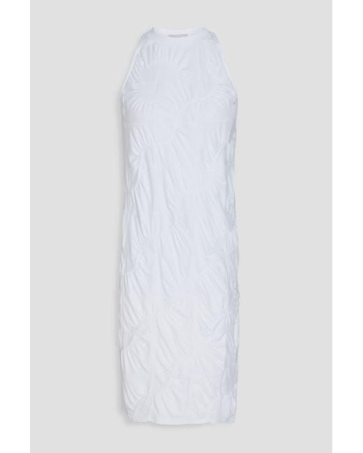 Coperni White Minikleid aus jersey aus einer baumwoll-modalmischung mit raffung