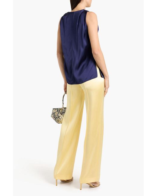 Another Tomorrow Blue Twisted Satin Top