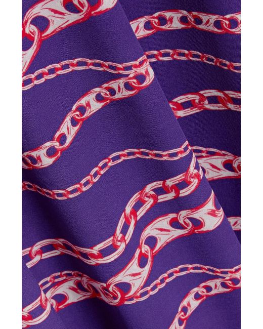 Rabanne Purple Printed Stretch-jersey Maxi Dress