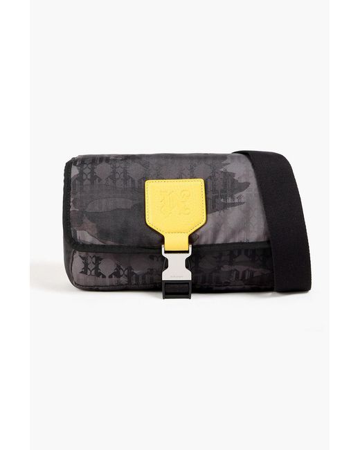 Palm Angels Black Camouflage-Print Canvas Messenger Bag for men