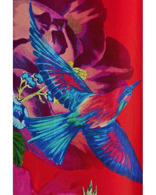 Camilla Red Printed Silk Wide-leg Pants