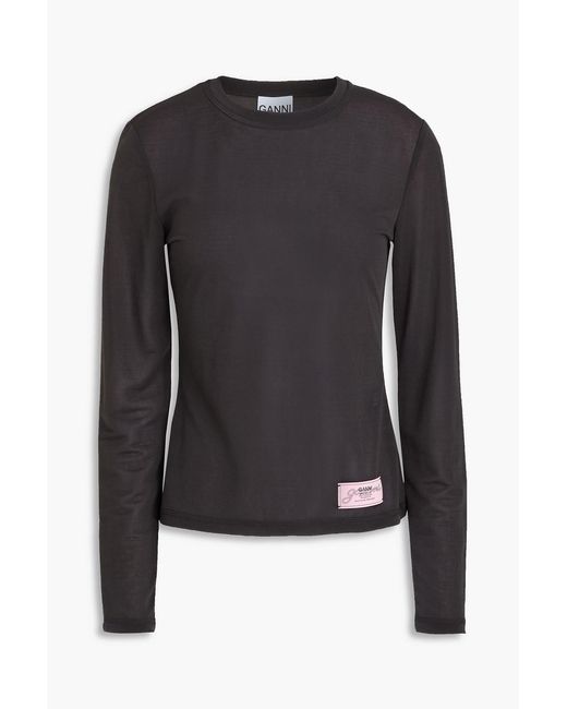Ganni Black Stretch-jersey Top