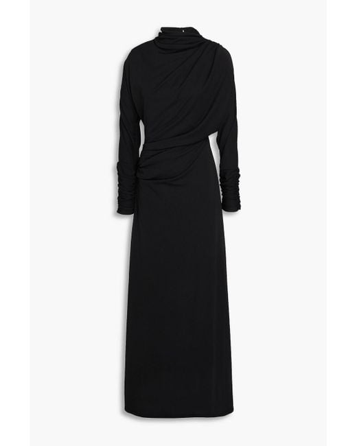 Nicholas Black Ruched Jersey Midi Dress