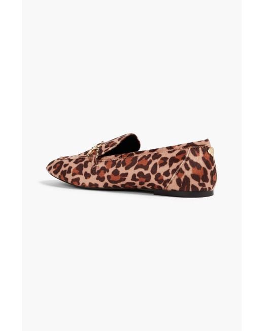 Love Moschino Multicolor Embellished Leopard-print Faux Calf Hair Loafers