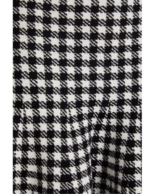 Sandro White Gingham Jacquard-knit Mini Skirt