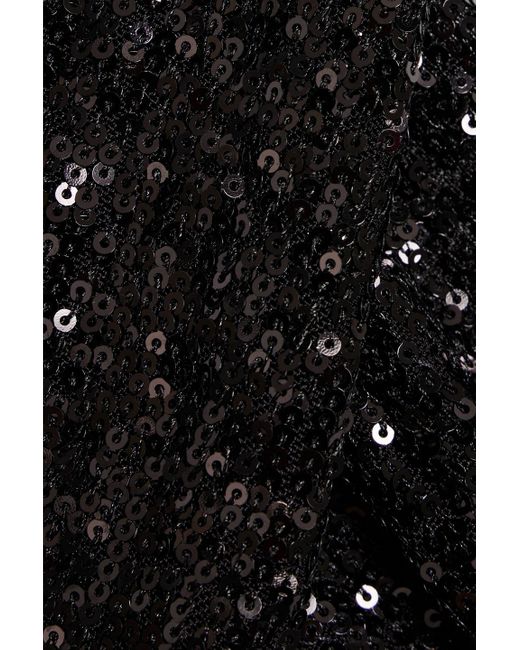 Ronny Kobo Black Zack Cutout Sequined Stretch-mesh Halterneck Maxi Dress