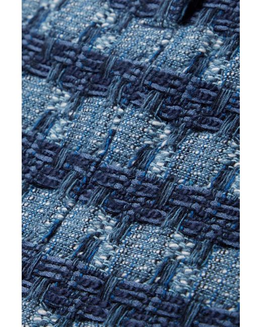 Veronica Beard Blue Trufino minirock aus denim und tweed aus einer baumwollmischung