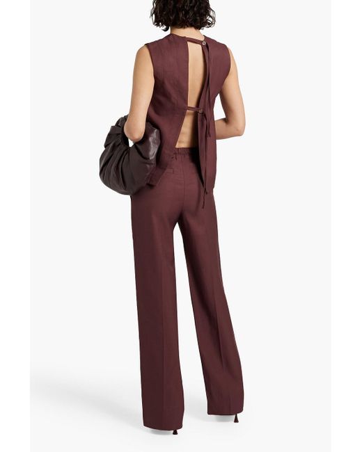 Loulou de Saison Purple Vomo Cutout Twill Top