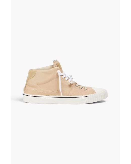 Maison Margiela Natural Leather And Canvas High-top Sneakers for men