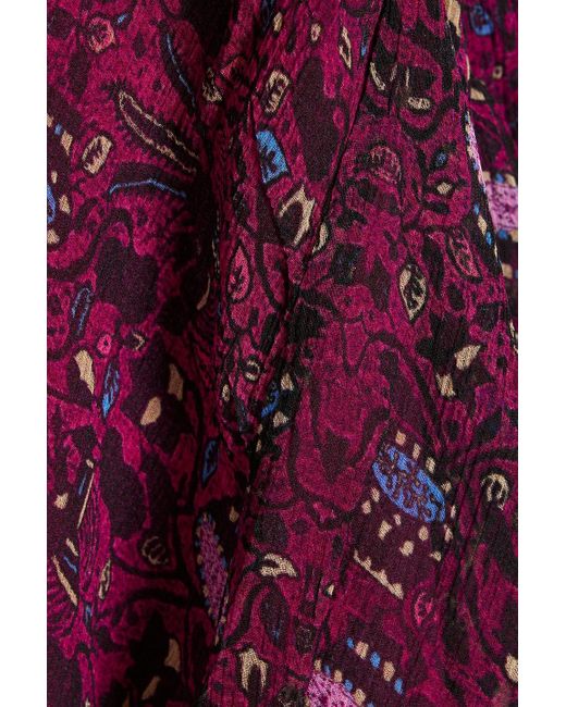 Isabel Marant Purple Oda Floral-Print Silk-Crepon Mini Skirt