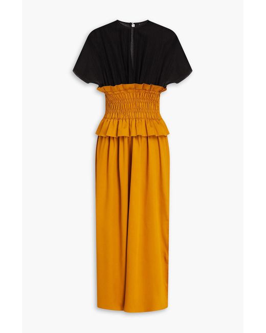 Mother Of Pearl Orange Shirred -blendtm Midi Dress