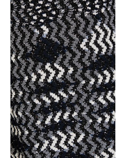 Missoni Black Cutout Sequin-Embellished Jacquard-Knit Mini Dress