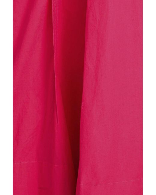 Ulla Johnson Pink Palma Gathered Cotton-poplin Midi Dress