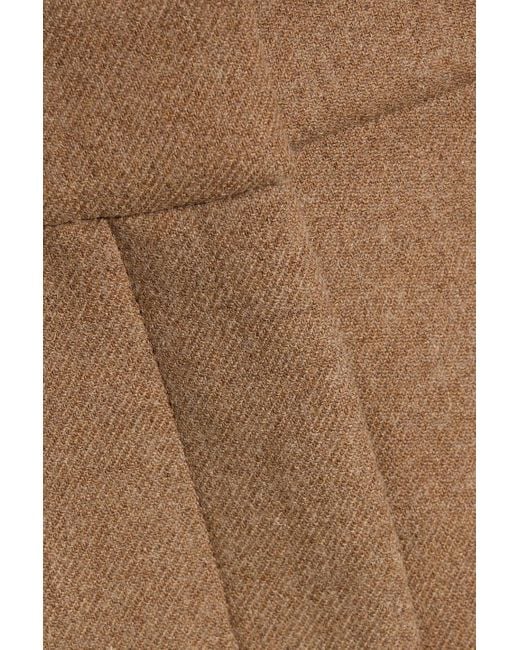 Veronica Beard Natural Netta Flannel Tapered Pants